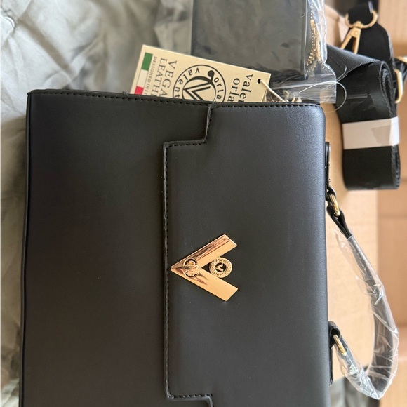 Valentino Orlandi Black Handbag with Gold Accents - Picture 8 of 9